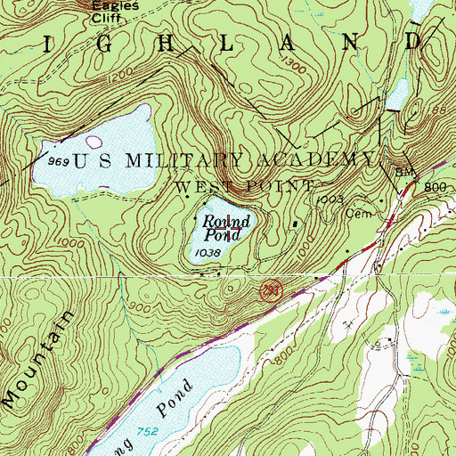 Topographic Map of Round Pond, NY