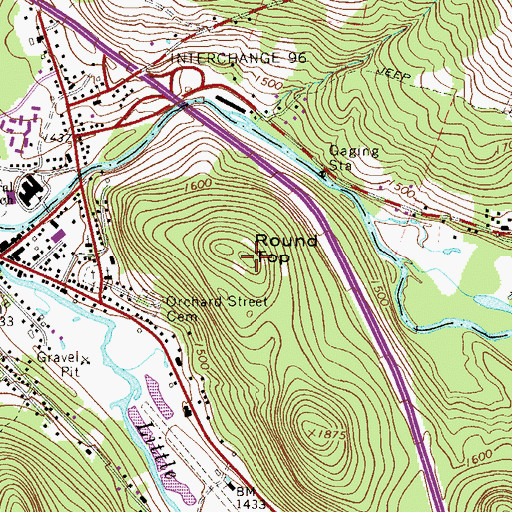 Topographic Map of Round Top, NY