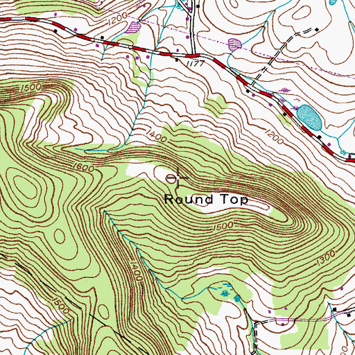 Topographic Map of Round Top, NY