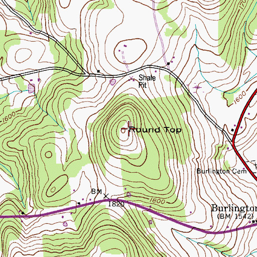Topographic Map of Round Top, NY