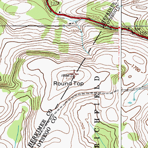 Topographic Map of Round Top, NY