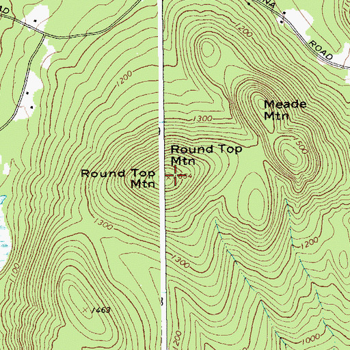 Topographic Map of Round Top Mountain, NY