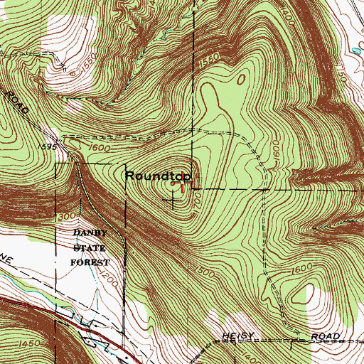 Topographic Map of Roundtop, NY