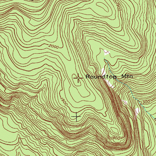 Topographic Map of Roundtop Mountain, NY