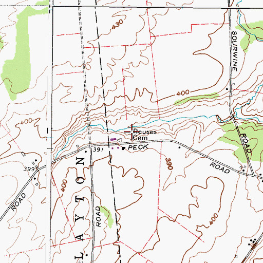Topographic Map of Rouses Cemetery, NY