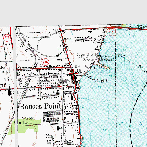 Topographic Map of Rouses Point, NY