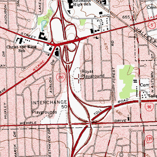 Topographic Map of Royal Playground, NY
