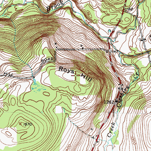 Topographic Map of Roys Hill, NY