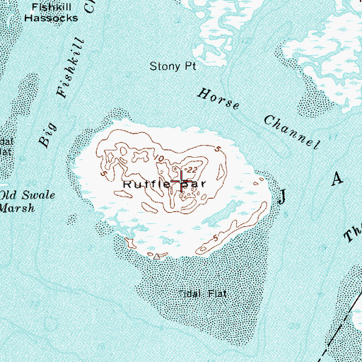 Topographic Map of Ruffle Bar, NY