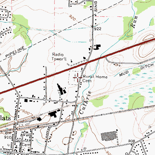Topographic Map of Rural Home Cemetery, NY