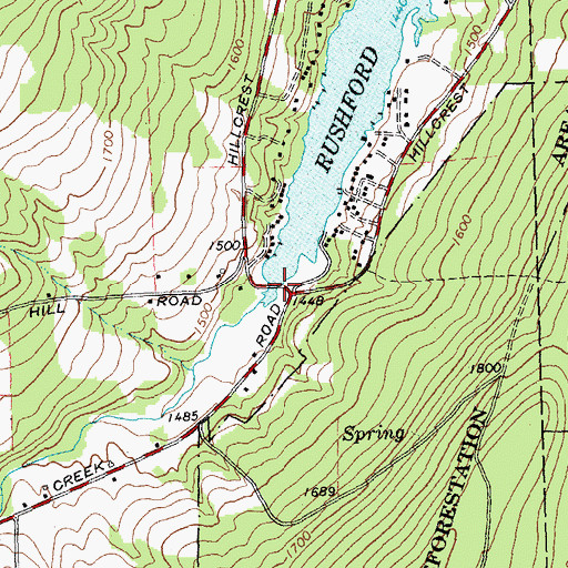 Topographic Map of Rush Creek, NY