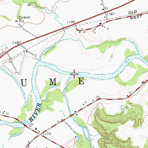 Topographic Map of Rush Creek, NY