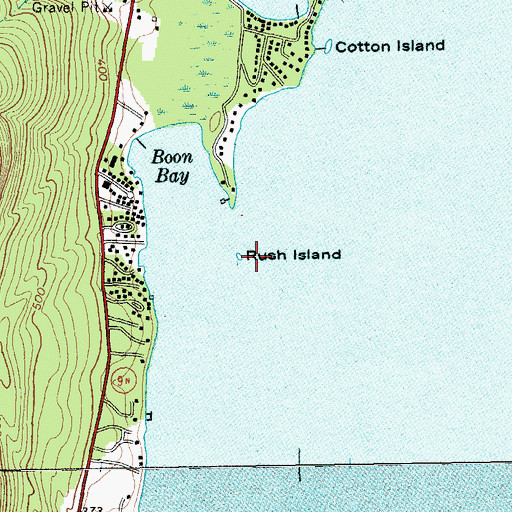 Topographic Map of Rush Island, NY