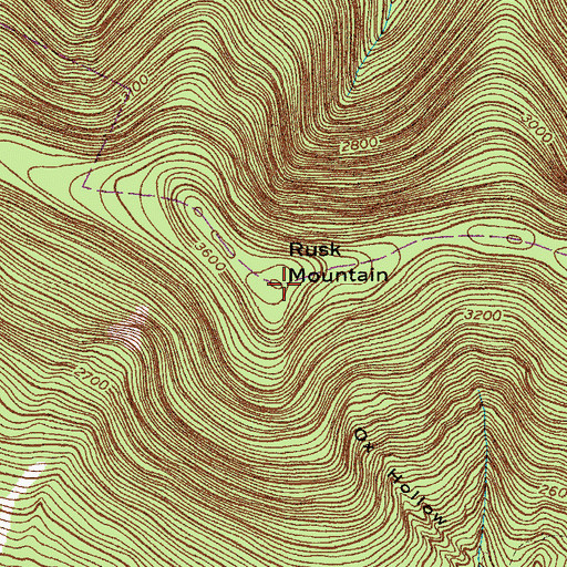 Topographic Map of Rusk Mountain, NY