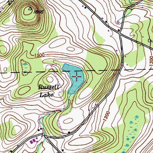 Topographic Map of Russell Lake, NY
