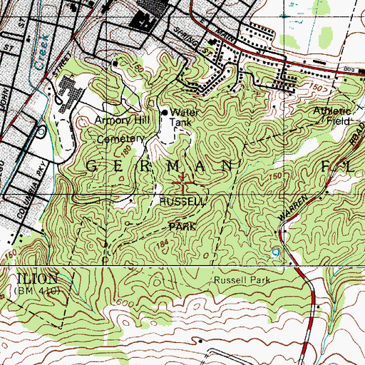 Topographic Map of Russell Park, NY