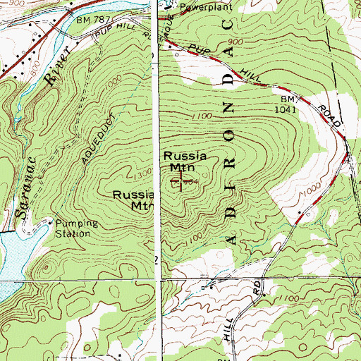 Topographic Map of Russia Mountain, NY