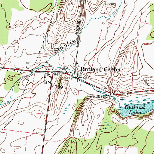 Topographic Map of Rutland Center, NY