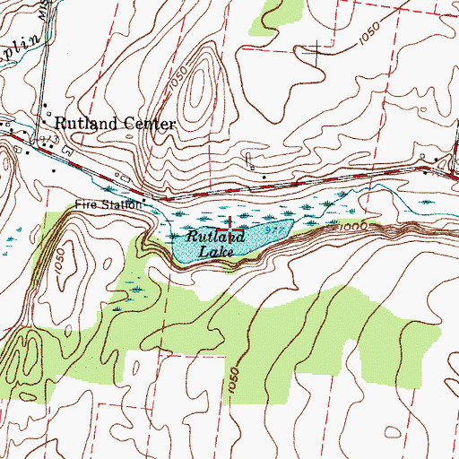 Topographic Map of Rutland Lake, NY
