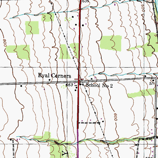 Topographic Map of Ryal Corners, NY