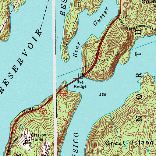 Topographic Map of Rye Bridge, NY