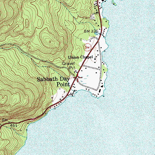 Topographic Map of Sabbath Day Point, NY