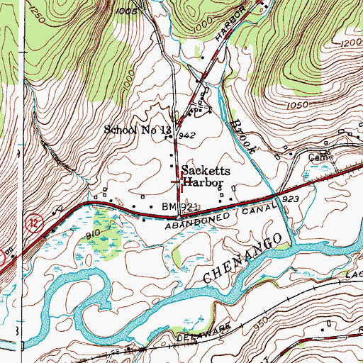 Topographic Map of Sacketts Harbor, NY