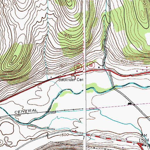 Topographic Map of Sackrider Cemetery, NY
