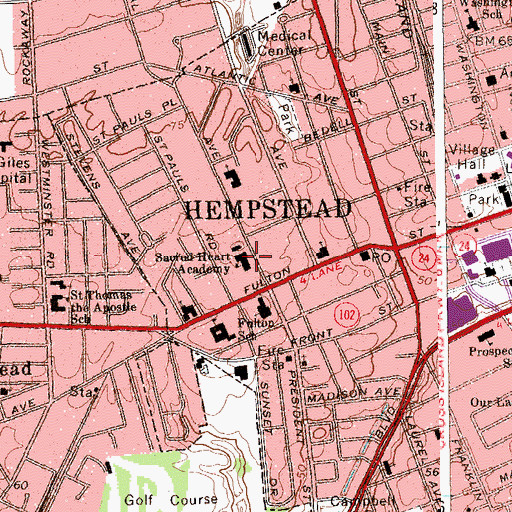 Topographic Map of Sacred Heart Academy, NY