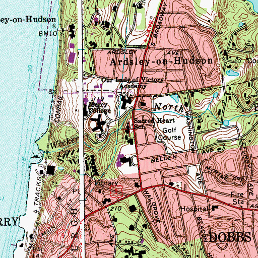 Topographic Map of Sacred Heart School, NY