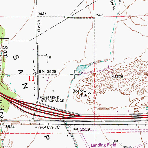 Topographic Map of Pomerene Canal, AZ