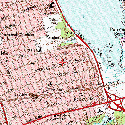 Topographic Map of Sacred Hearts School, NY
