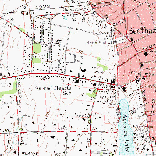Topographic Map of Sacred Hearts School, NY
