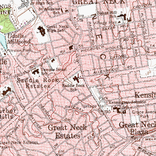 Topographic Map of Great Neck Adult Learning Center, NY