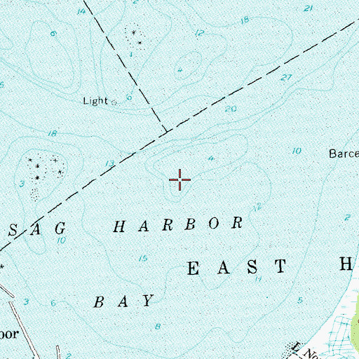 Topographic Map of Sag Harbor Bay, NY