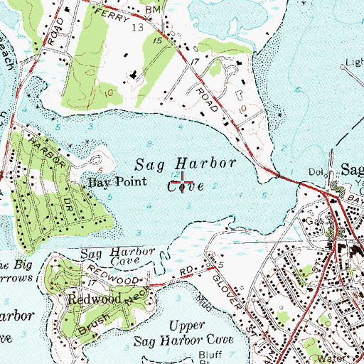 Topographic Map of Sag Harbor Cove, NY