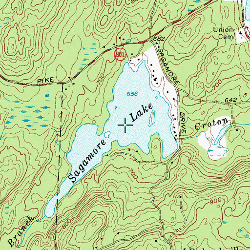 Topographic Map of Sagamore Lake, NY