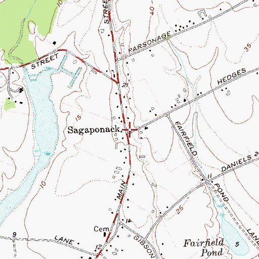 Topographic Map of Sagaponack, NY