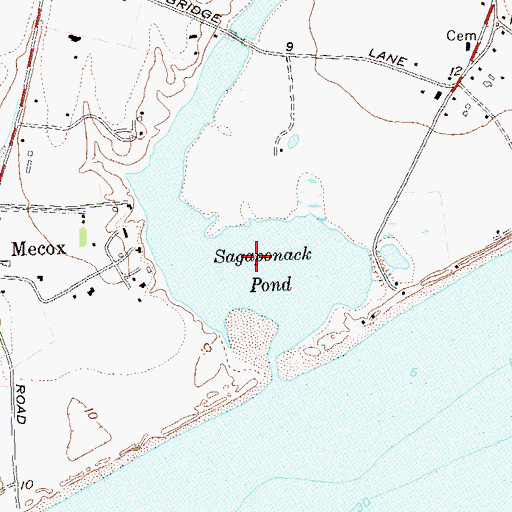 Topographic Map of Sagaponack Pond, NY