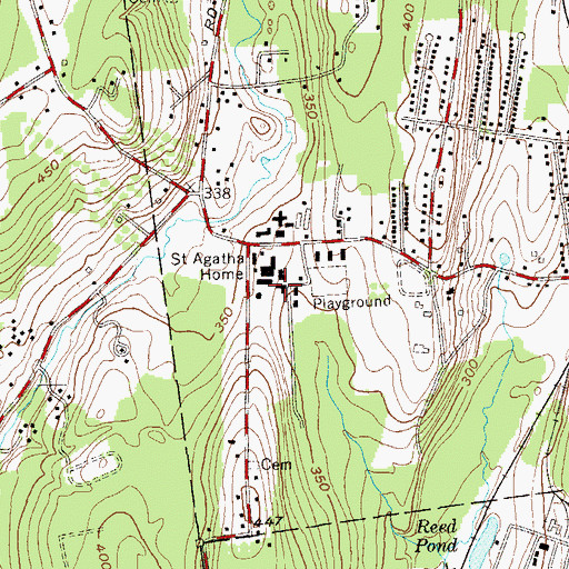 Topographic Map of Saint Agatha Home, NY