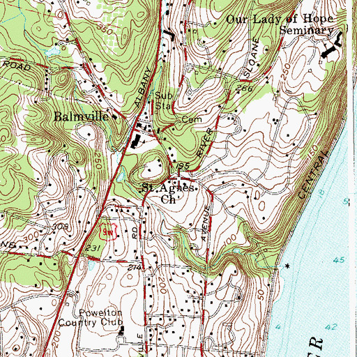 Topographic Map of Saint Agnes Episcopal Church, NY