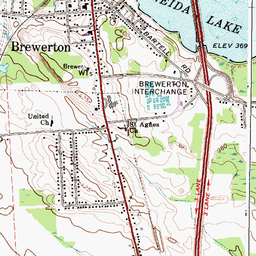 Topographic Map of Saint Agnes Roman Catholic Church, NY