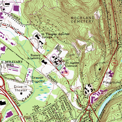 Topographic Map of Saint Agnes Convent, NY