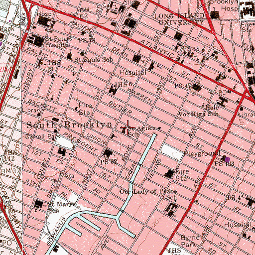 Topographic Map of Saint Agnes School, NY