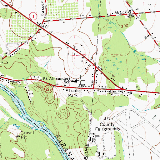 Topographic Map of Saint Alexanders School, NY