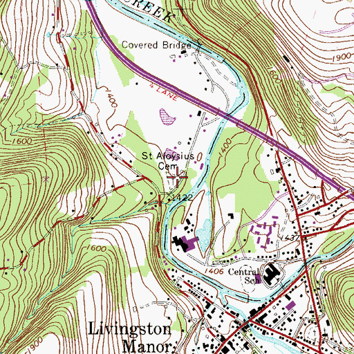 Topographic Map of Saint Aloysius Cemetery, NY