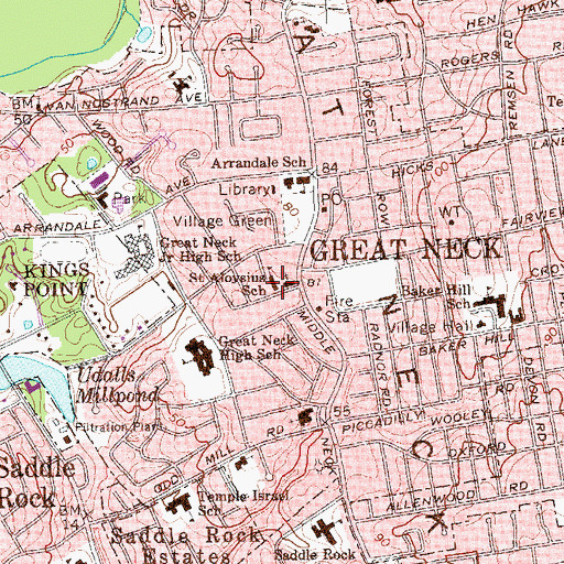 Topographic Map of Saint Aloysius School, NY