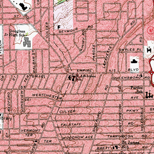 Topographic Map of Saint Ambrose School, NY