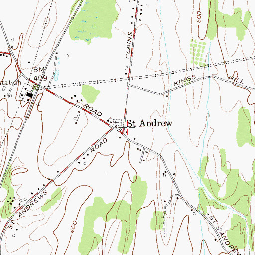 Topographic Map of Saint Andrew, NY