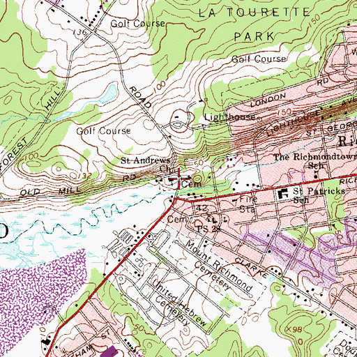 Topographic Map of Saint Andrews Church, NY